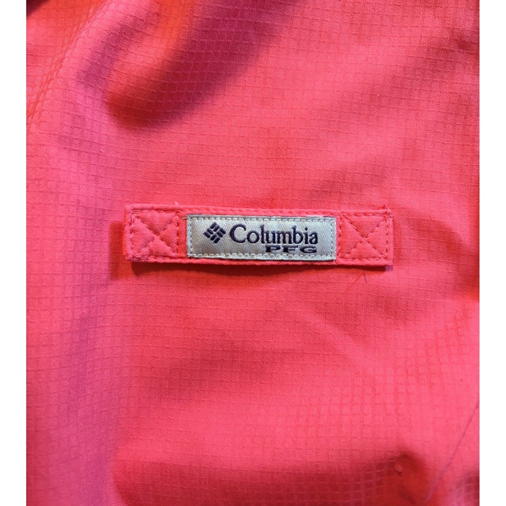 Columbia PFG Mens Sleeveless Fishing Shirt Coral Pink Ripstop Ventilated L/G - Picture 11 of 11